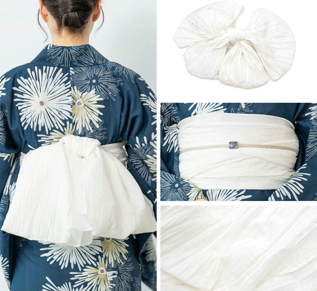 新品 浴衣三点セット(帯・下駄) 紺色 フリーサイズ