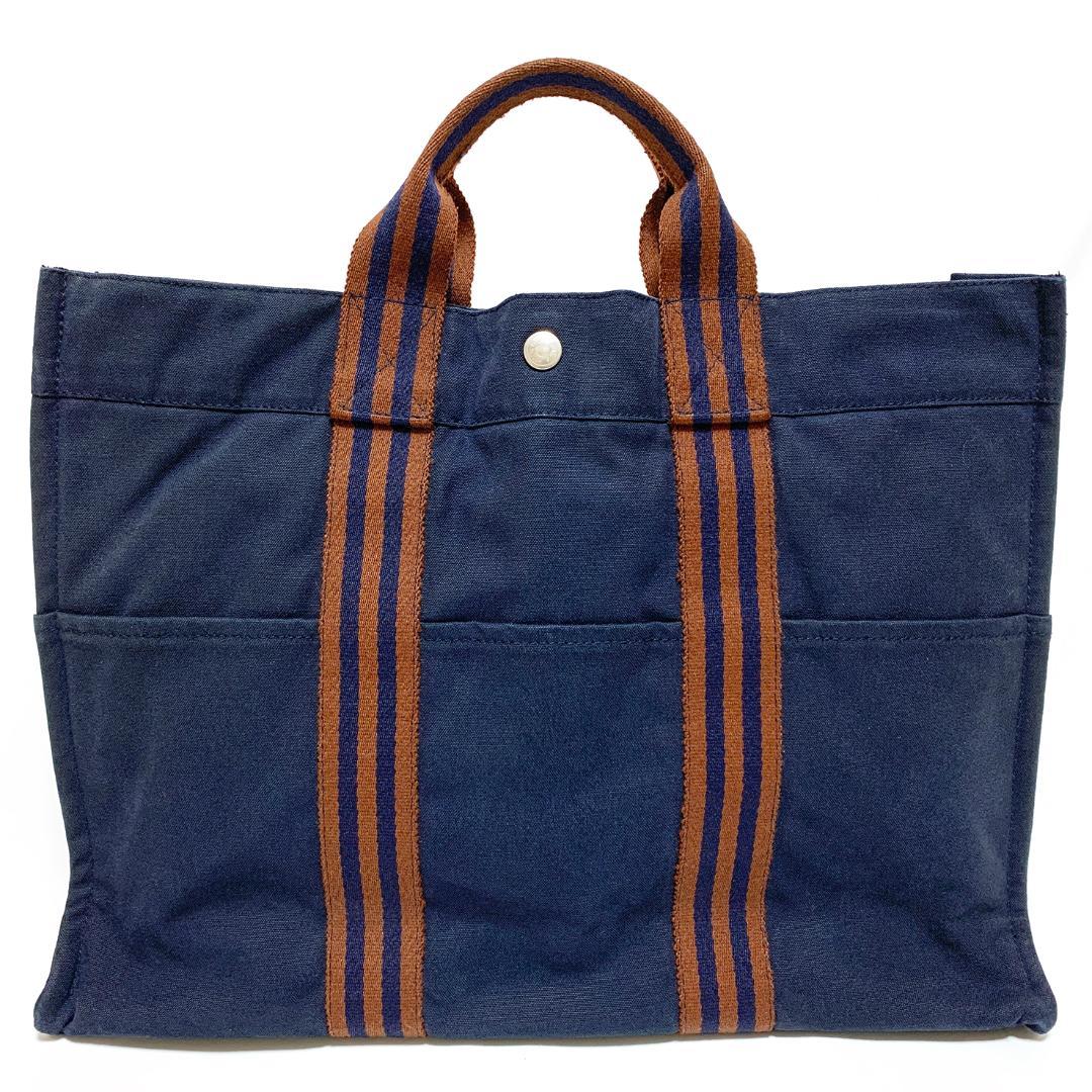 HERMES エルメス フールトゥMM トートバッグ ネイビー