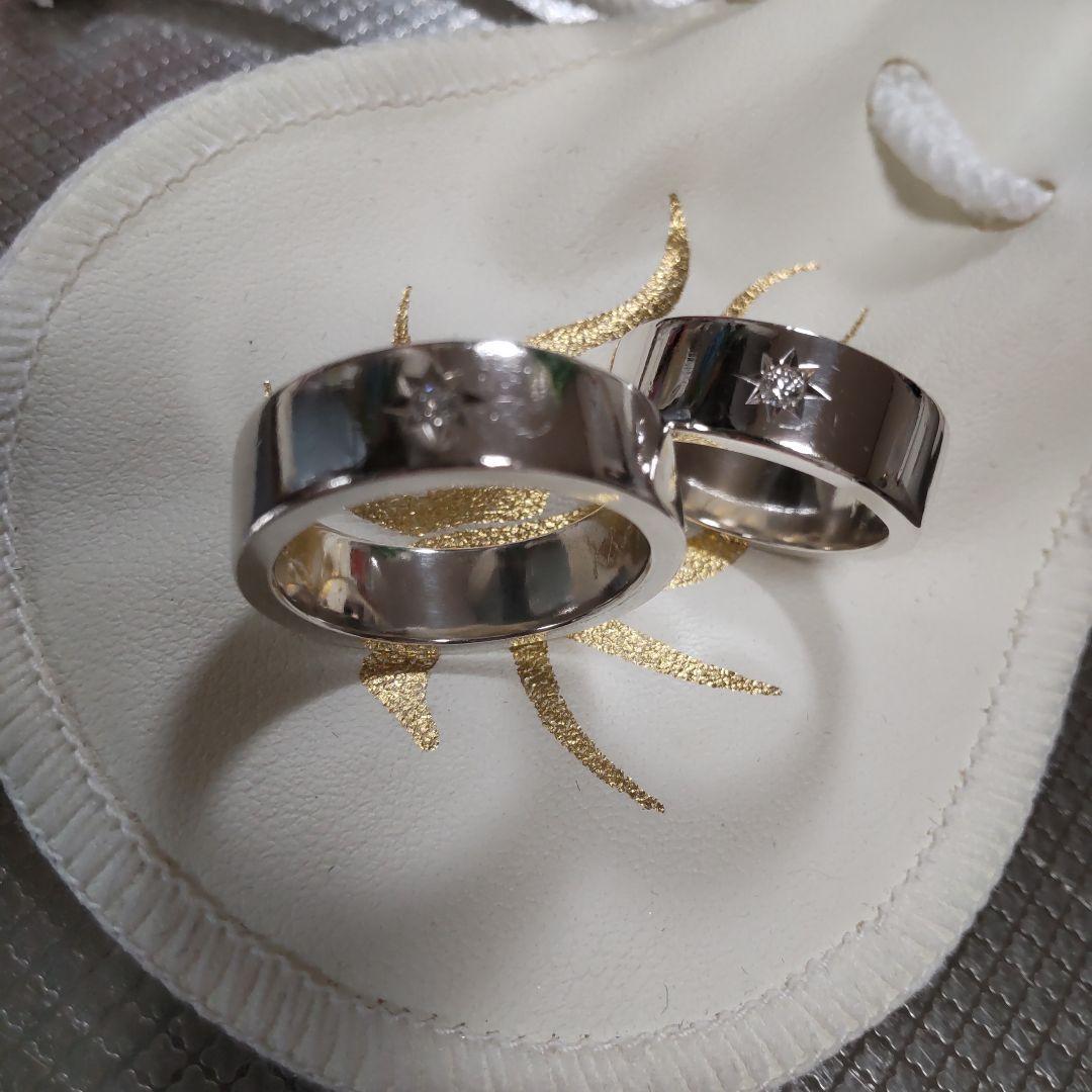 近日削除 １つ星ダイヤモンド ペアシルバーリング