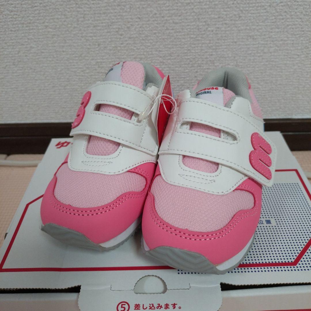 ミキハウス　ピンク マジックテープ スニーカー
