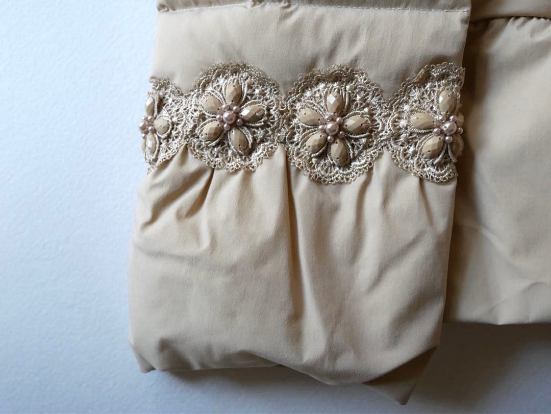 スーパービューティー レース ファーボンボン ダウンコート 40