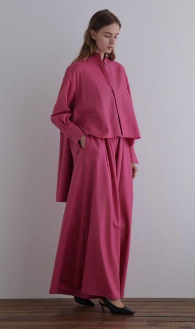 【タグ付き未使用】ピンクLE PHIL ルフィル ウールサキソニーブラウス