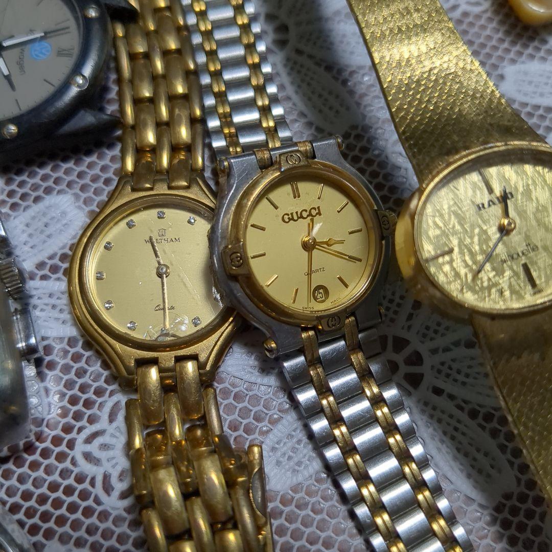 ティファニィグッチローレクスその他保管品不動品電池切れケースベルト皮ベルト未使用