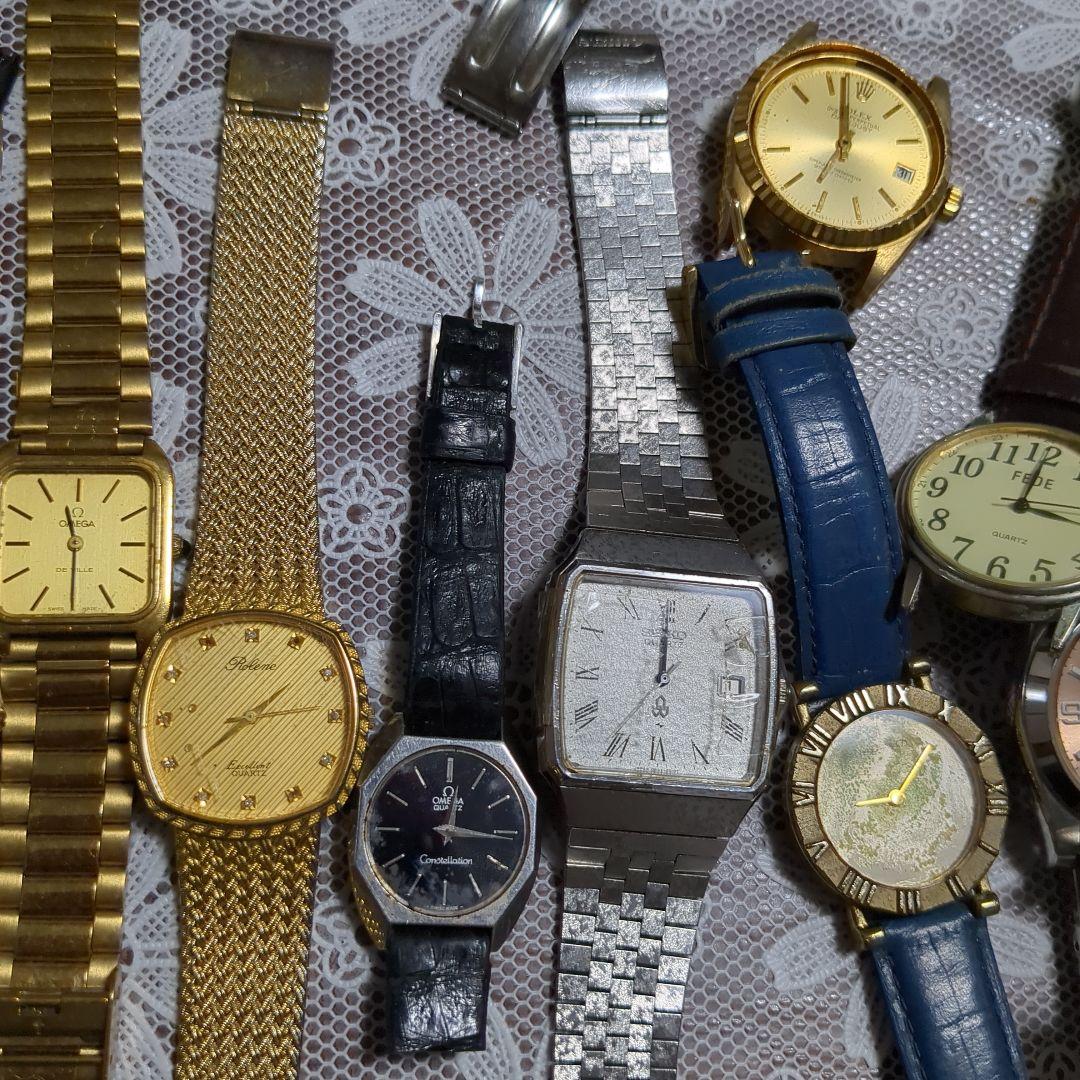 ティファニィグッチローレクスその他保管品不動品電池切れケースベルト皮ベルト未使用