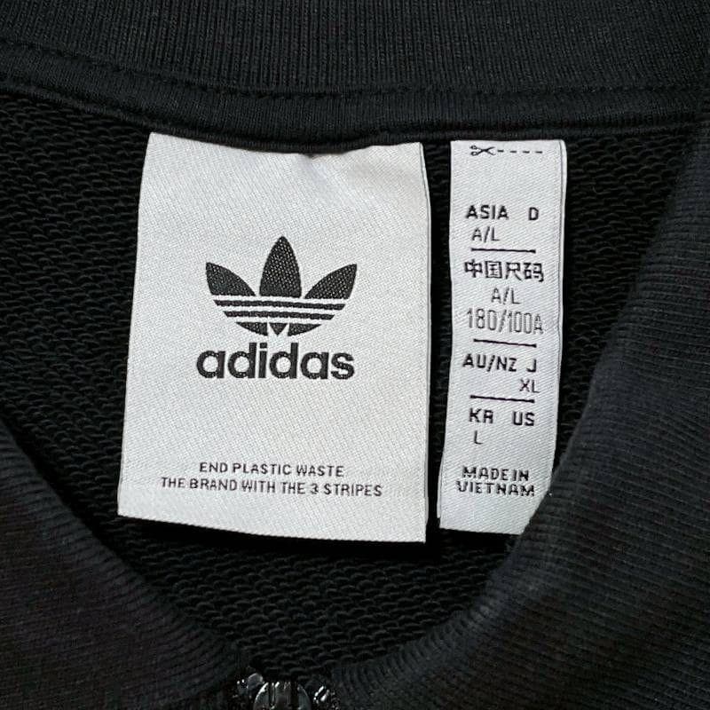 マ*ネ様 @8995 adidas ハーフジップ ポロスウェット ブラック XL