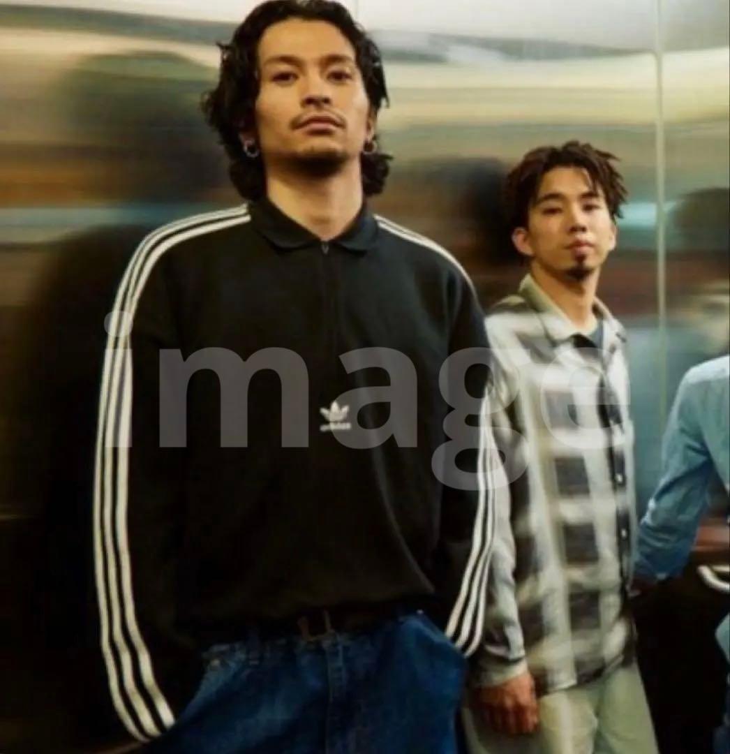 マ*ネ様 @8995 adidas ハーフジップ ポロスウェット ブラック XL