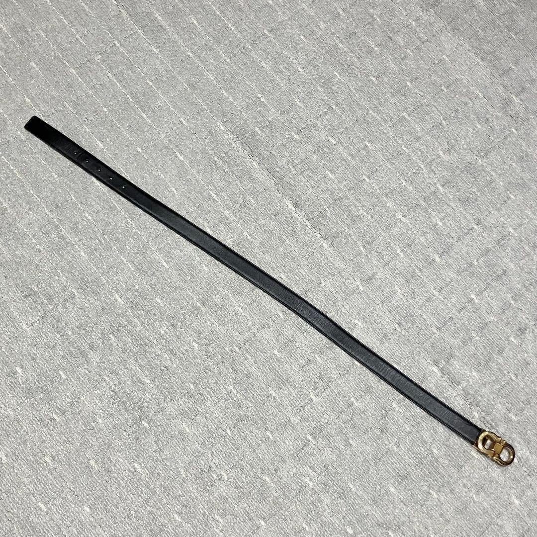 フェラガモ［ガンチーニ］ベルト　ゴールド金具　デカロゴ　レザー　レディース