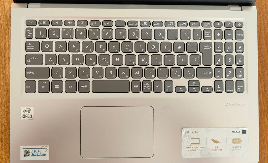 動作良好|ASUS ノートPC 15.6インチ シルバーWin11　即使用可