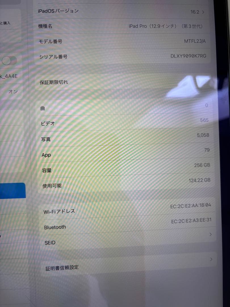 Apple iPad Pro 12.9 スペースグレー 本体 256G