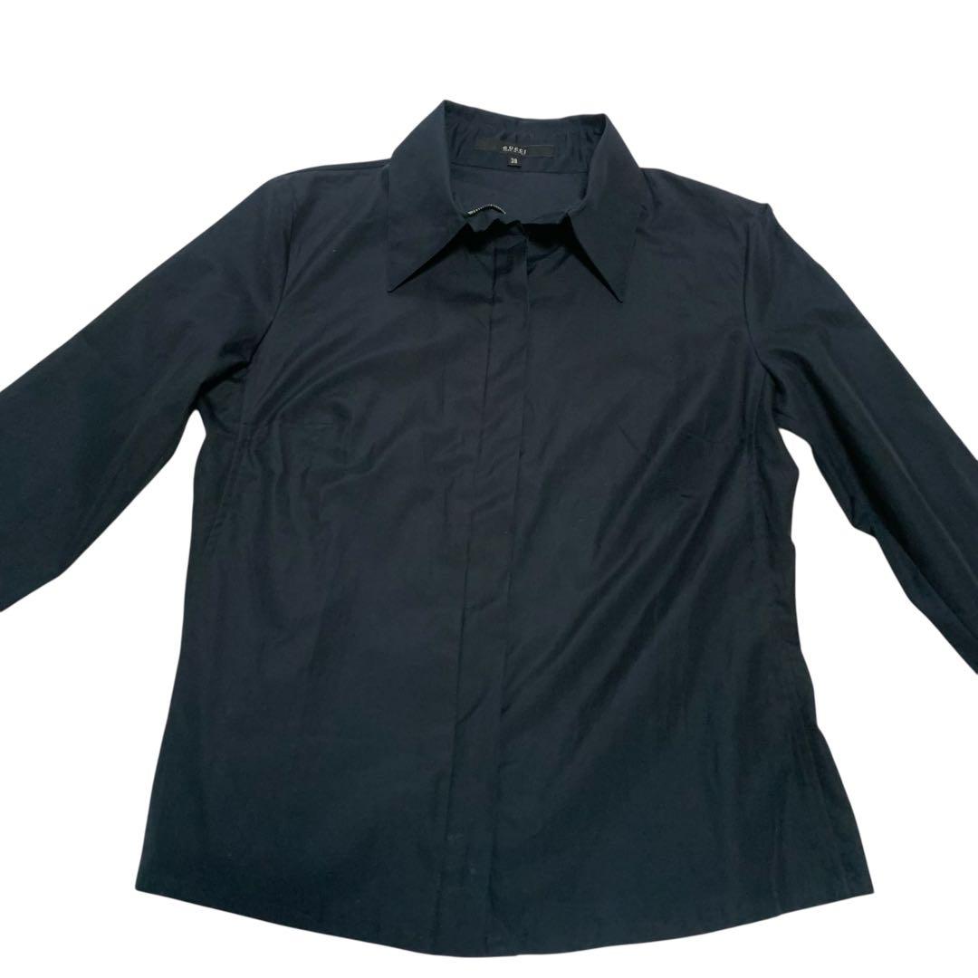 GUCCI グッチ　レディース　シャツ　黒　ブラック　サイズM 38