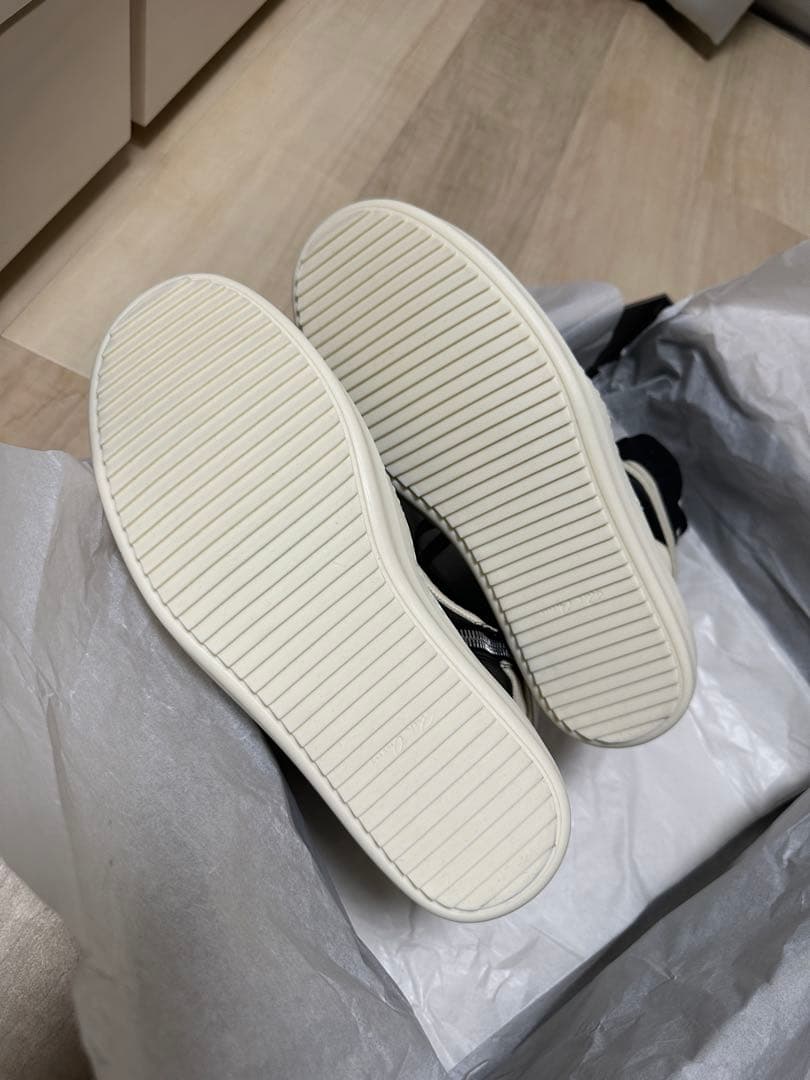 靴 rickowens leather geobasket sneakers