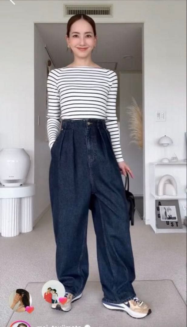 辻元舞さん　I'm in デニム　丈短め　Ｍ　ネイビー
