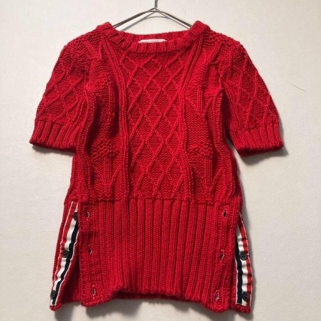 【thomholic】THOM BROWNE フローラル アランケーブルT