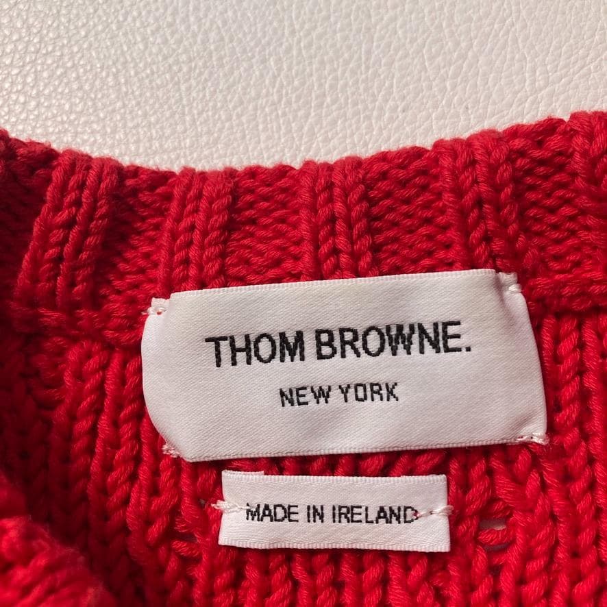 【thomholic】THOM BROWNE フローラル アランケーブルT