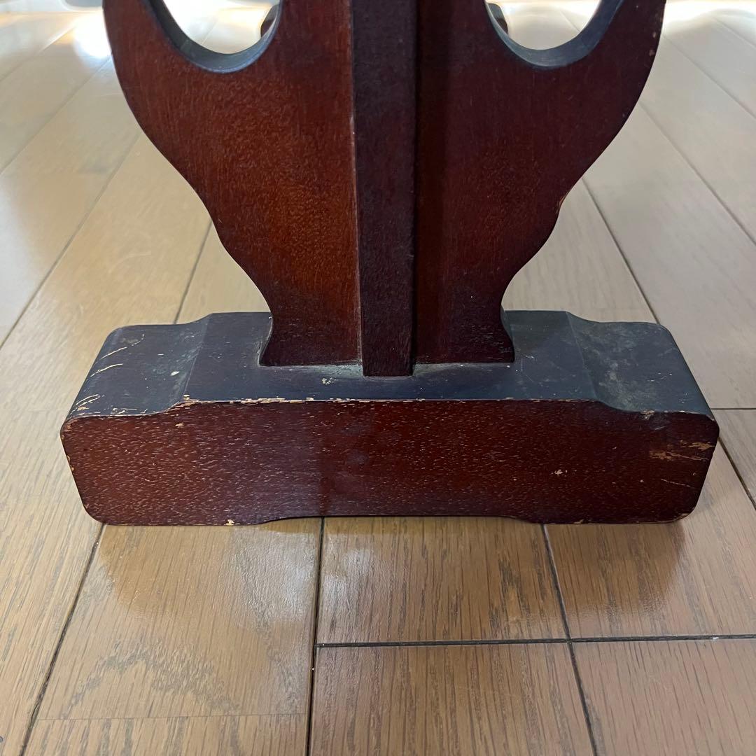 蔵出し　鍔透かし彫り 刀掛け 四振掛