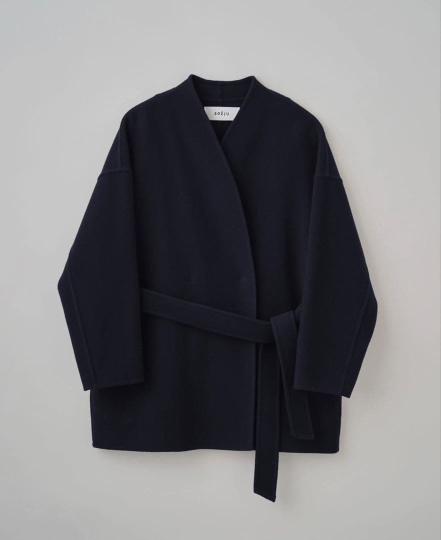 週末SALE‼️SOÉJUソージュウールリバーミディコートネイビー