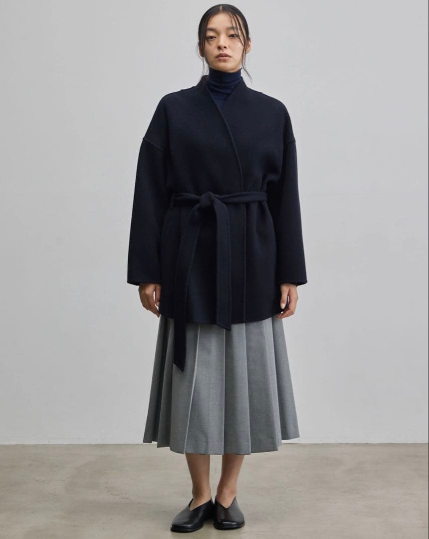 週末SALE‼️SOÉJUソージュウールリバーミディコートネイビー