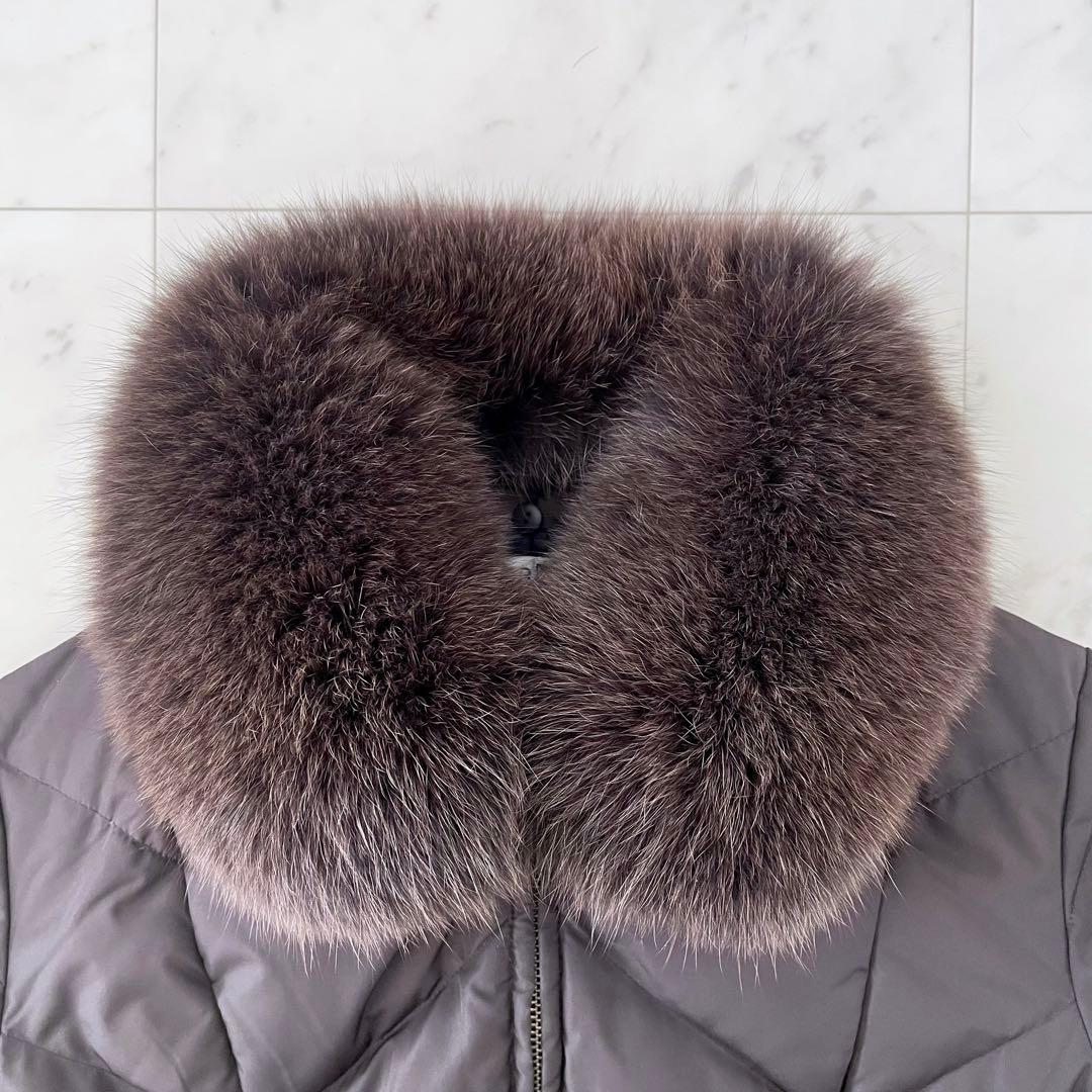 23区 ショートダウンジャケット ブラウン フォックスファー
