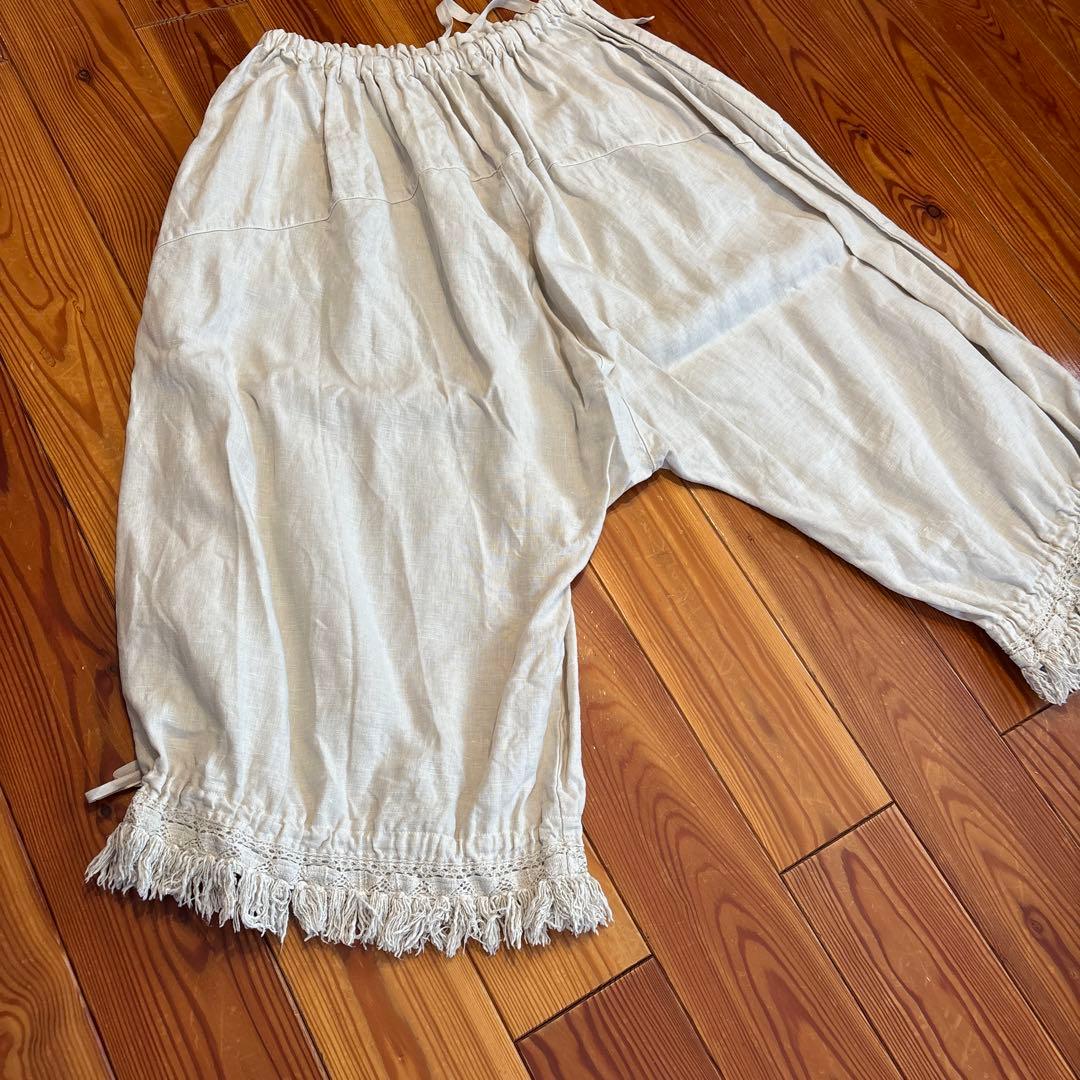 nest Robe リネンフリンジレースドロワーズパンツ　生成り　ネストローブ