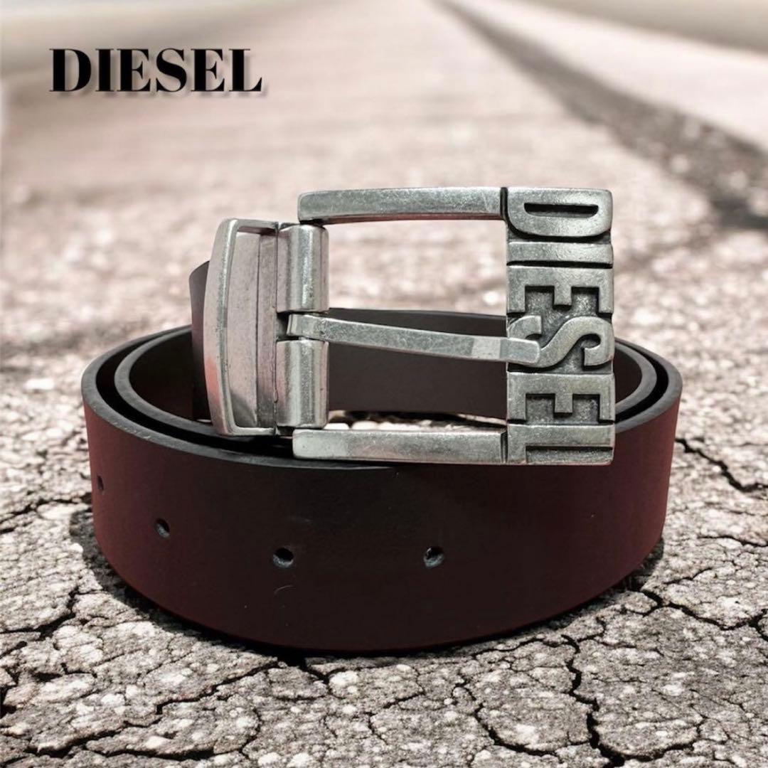 DIESEL ベルト ロゴ ディーゼル y2k ロゴバックル レザー ビンテージ