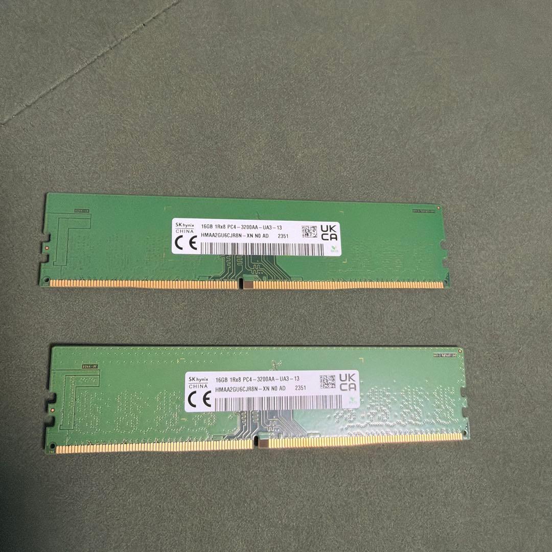 DDR4 3200MHz メモリ32GB(16x2)