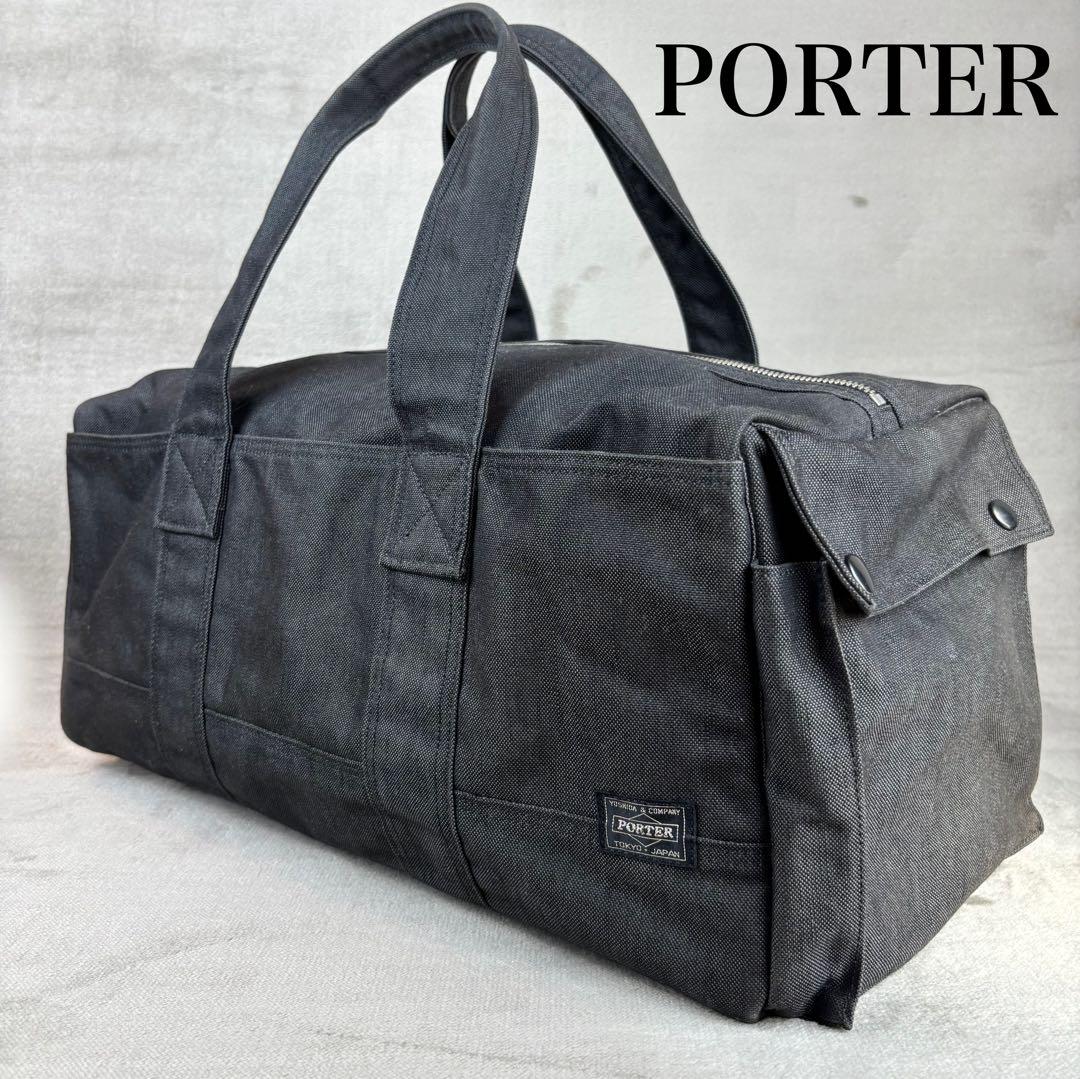 ★美品★ PORTER キャンバス ボストンバッグ スモーキー Lサイズ 大容量