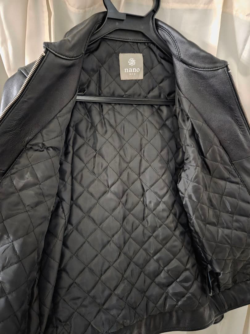 nano universe ブラック レザージャケット(羊革)