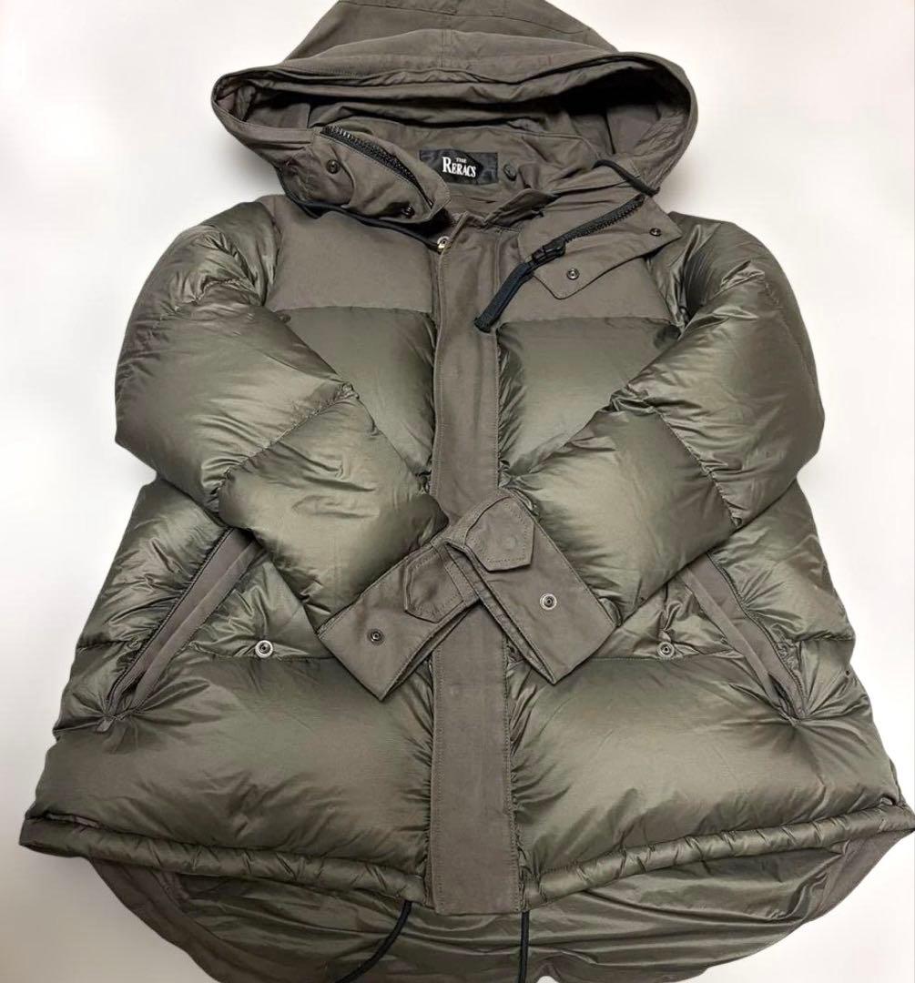 THE RERACS フード付きダウンジャケット オリーブグリーン36
