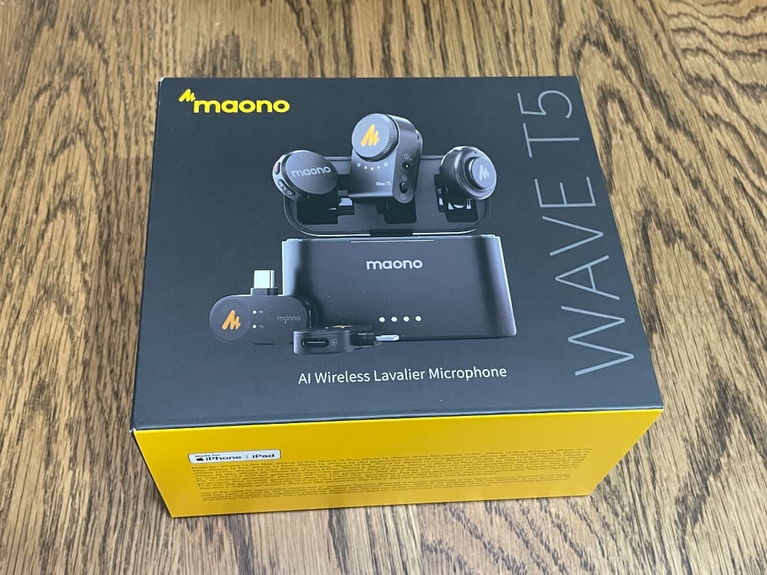 【定価21000円】MAONO ピンマイク-ワイヤレスマイク 充電ケース T5