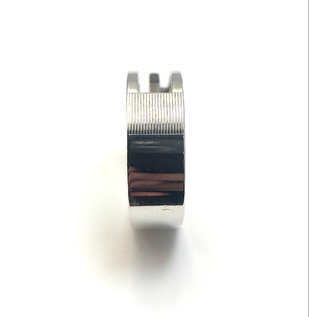 グッチ GUCCI シルバー925製 ブランデッド カットアウト Gリング 25