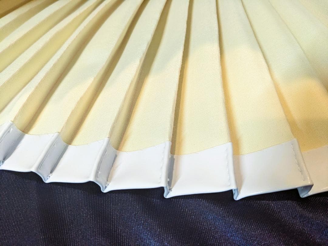 櫻 エナメルプリーツスコート ホワイト 白 丈30 30ひだ 2506