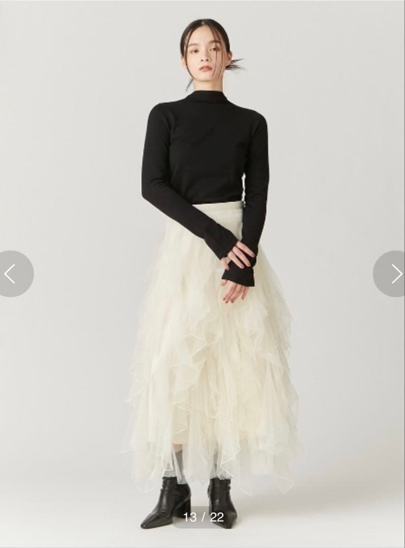 【るー】FRAY I.D チュールラッフルスカート IVR