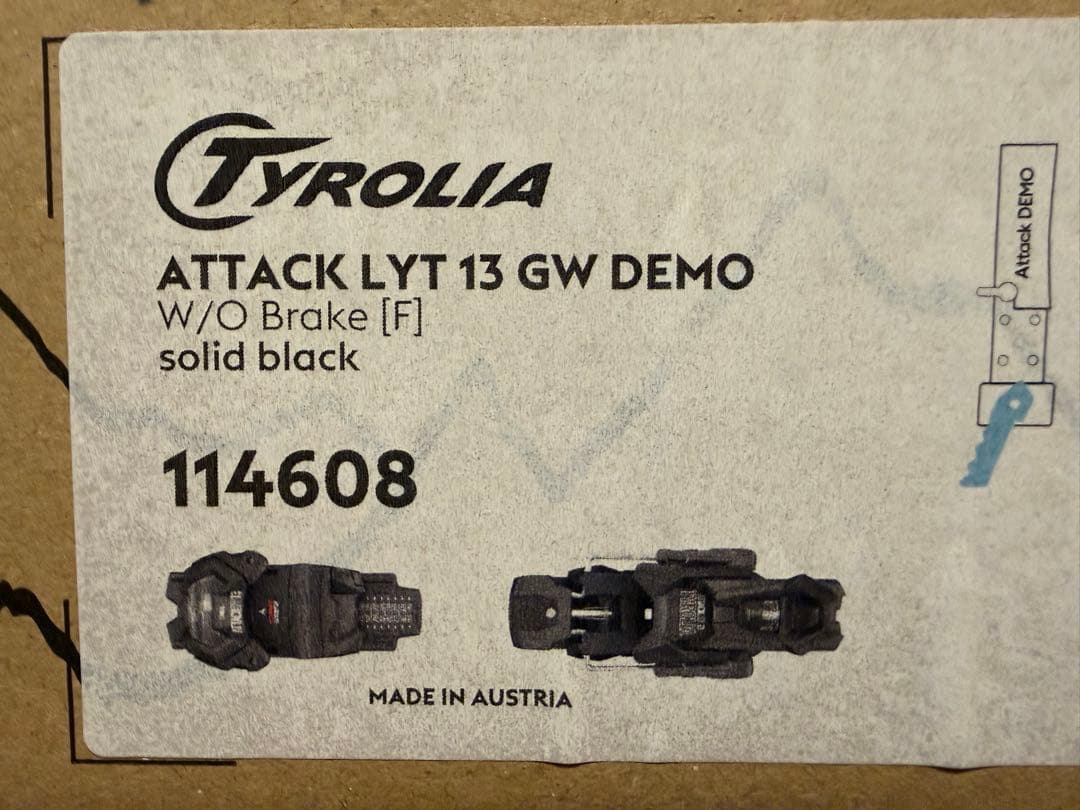 新品未使用Tyrolia Attack LYT13 GW DEMOブレーキ130