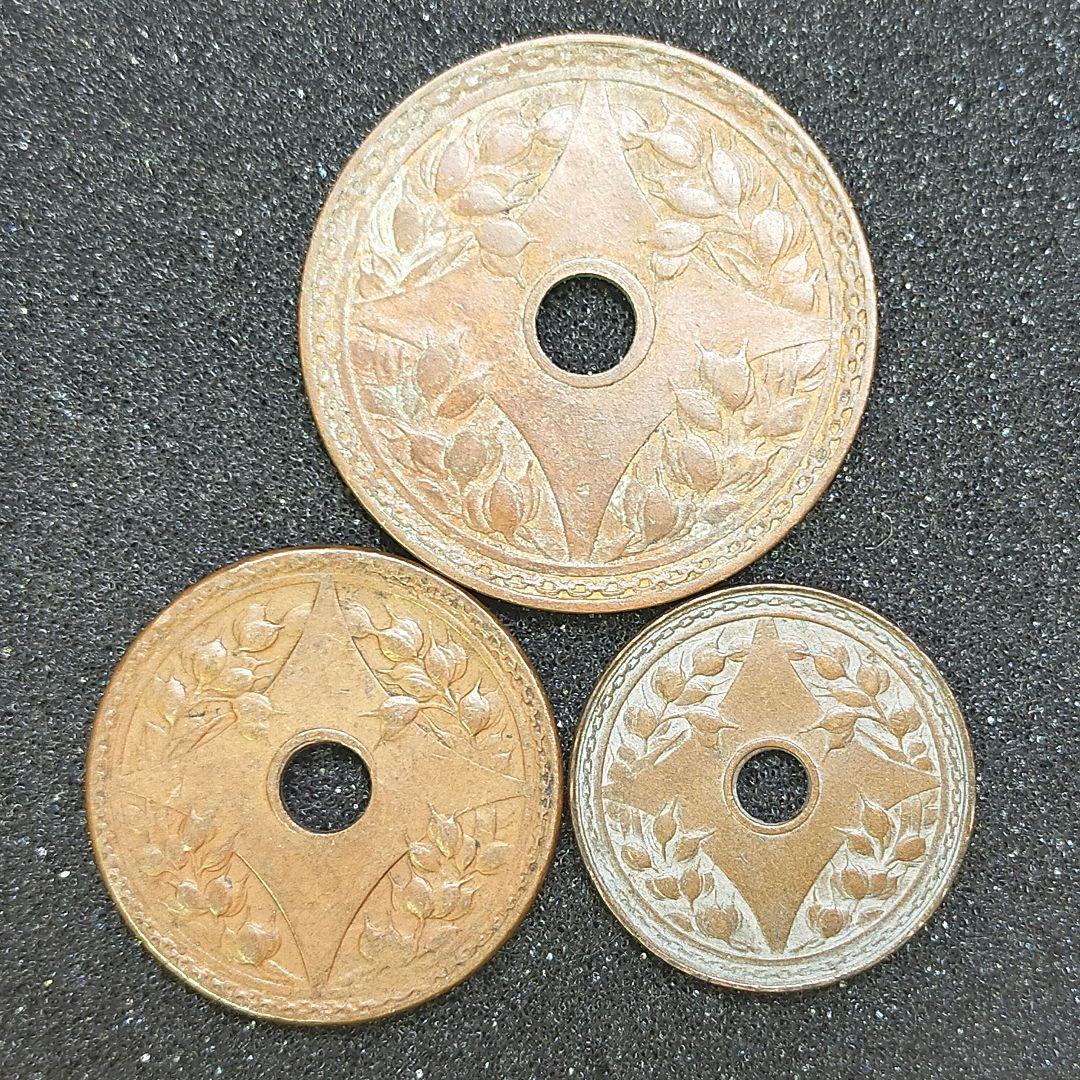 古銭　中華民国　銅貨　3枚　2分、1分、5厘