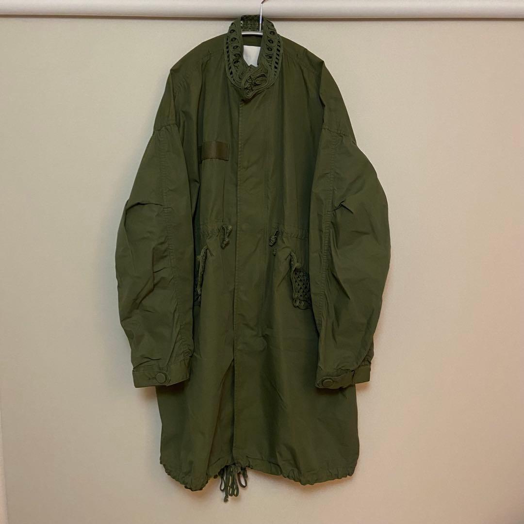 mamekurogouchi コード刺繍ミリタリーコート