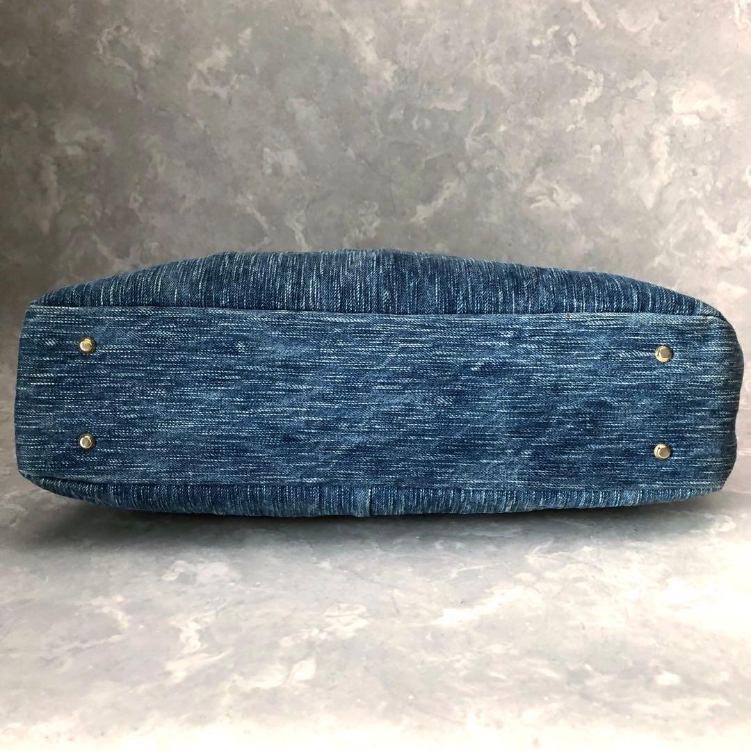 ★美品★アタオ 2WAYハンドバッグ ワンショル デニム エルヴィレザー