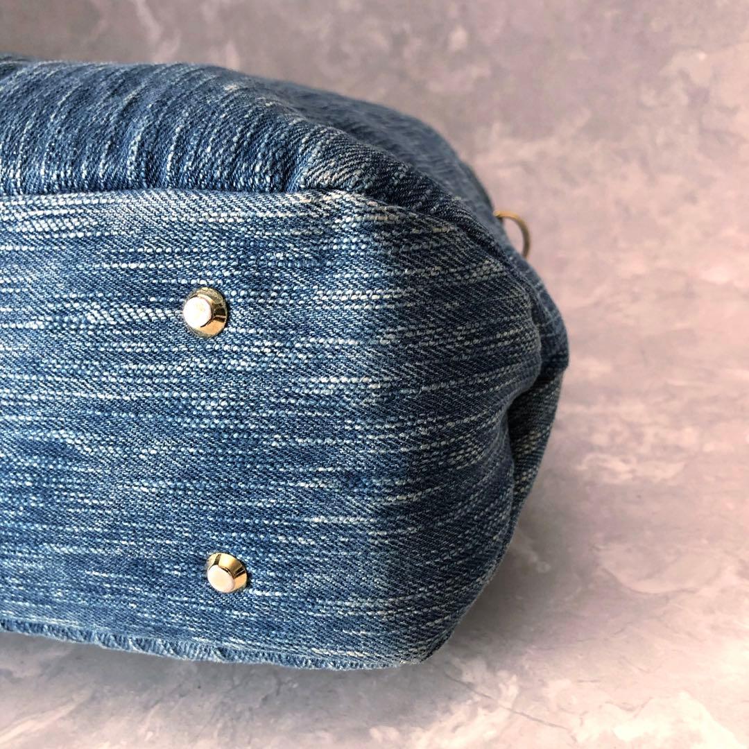 ★美品★アタオ 2WAYハンドバッグ ワンショル デニム エルヴィレザー