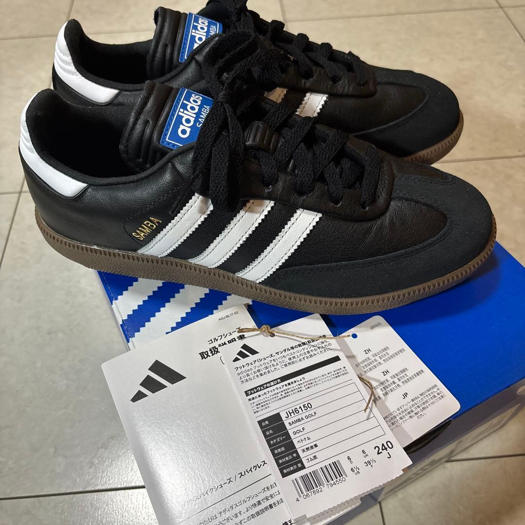 新品 室内試着のみ定価¥19800 adidas Golf SAMBA 24cm