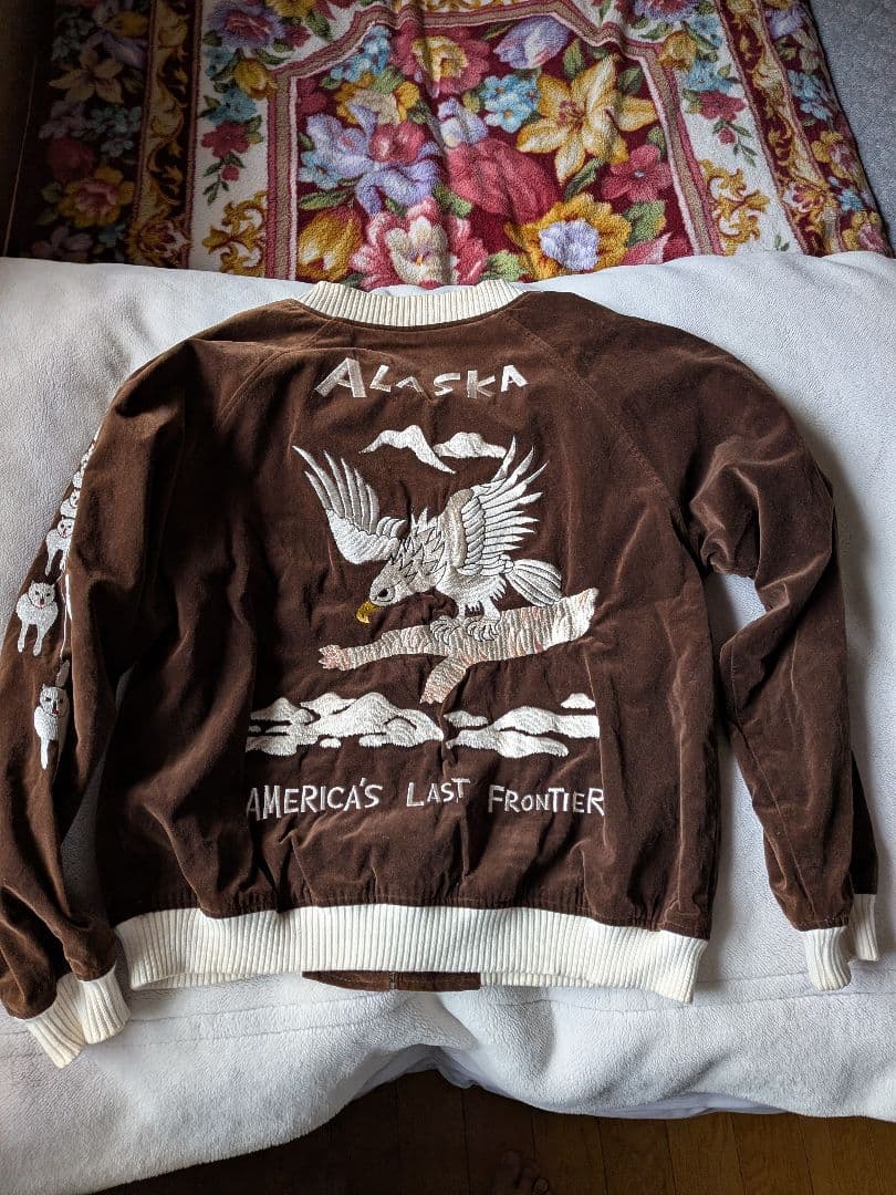 HOUSTON スカジャン アラスカ 別珍 刺繍 ジャケット