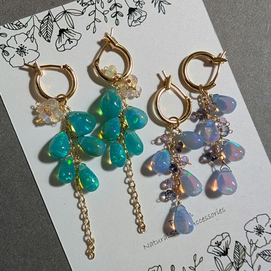 ホワイトアゲート ピアス