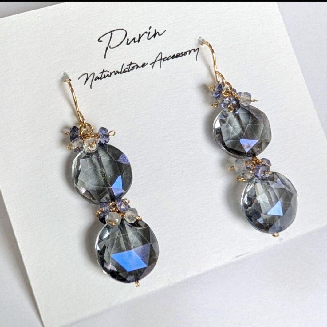 ホワイトアゲート ピアス