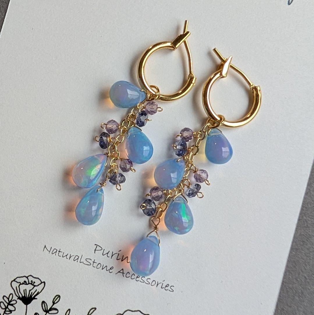 ホワイトアゲート ピアス