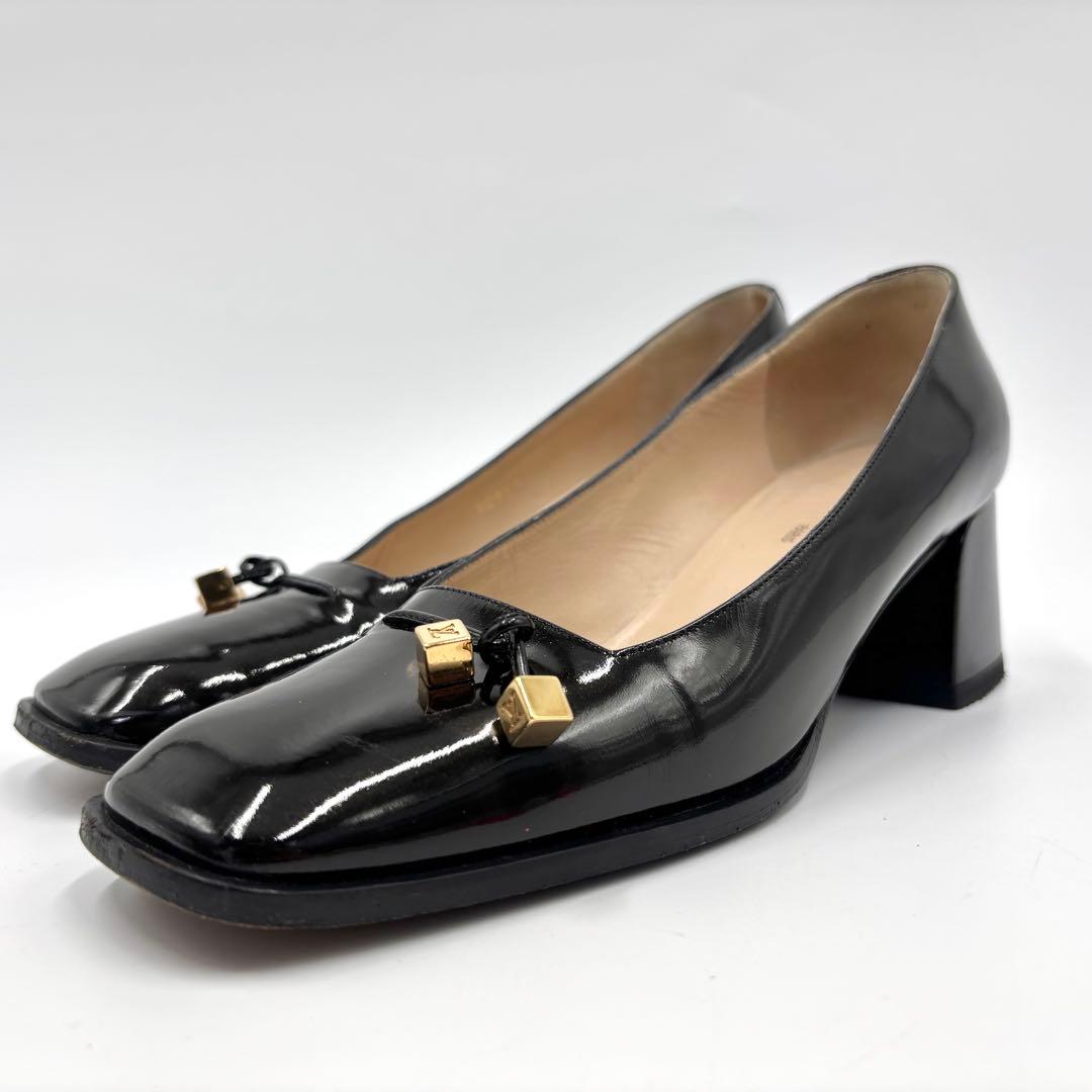 LOUIS VUITTON ルイヴィトン パンプス スクエア ロゴキューブ