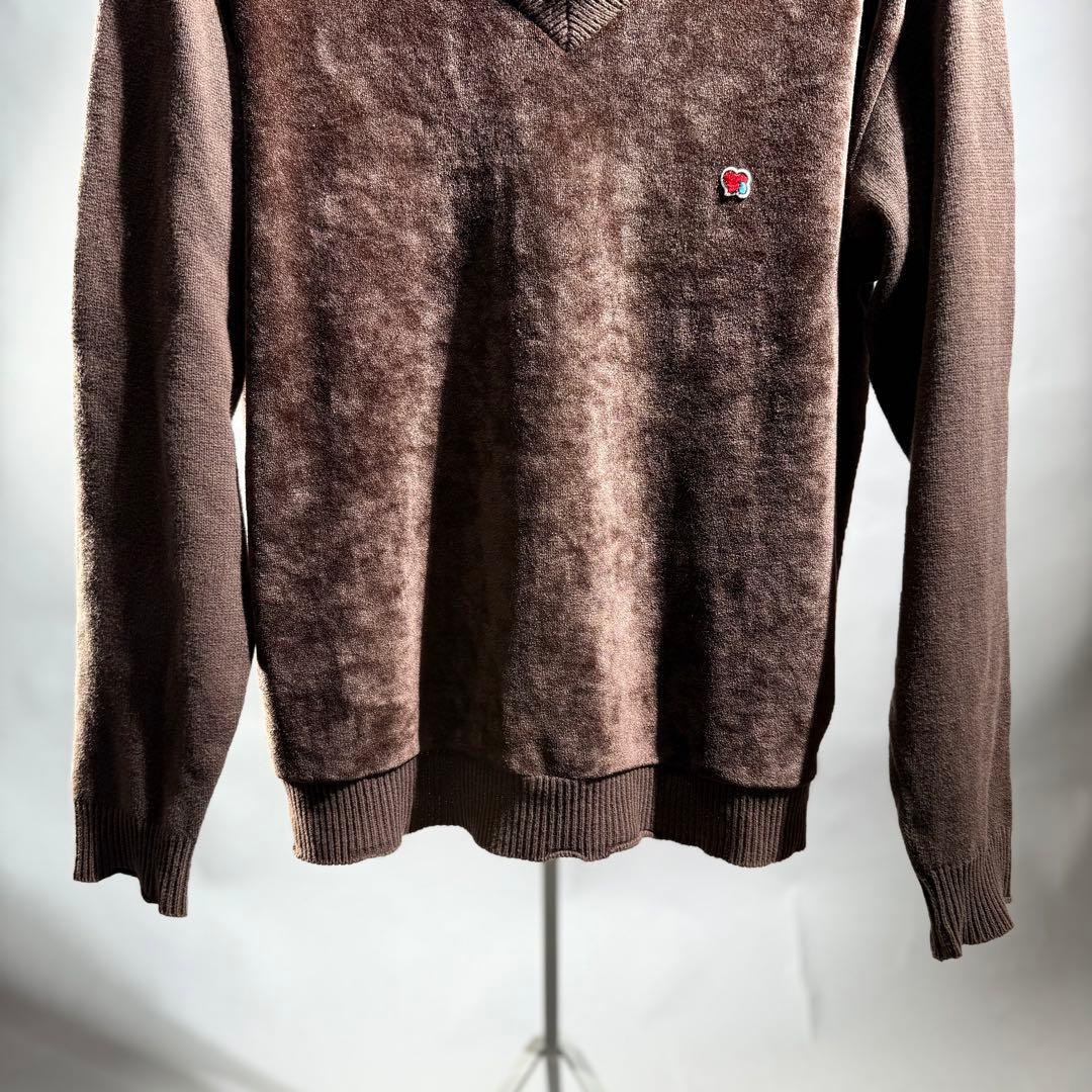 03AW NUMBER(N)INE ハート涙パッチベロア切替ニット size2