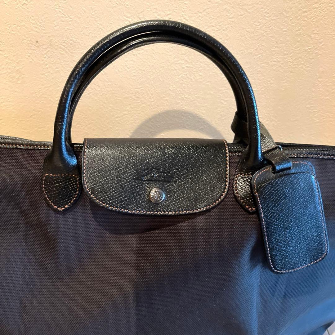 【美品】ロンシャン ブラックボストン　旅行用バッグ　2way ショルダー