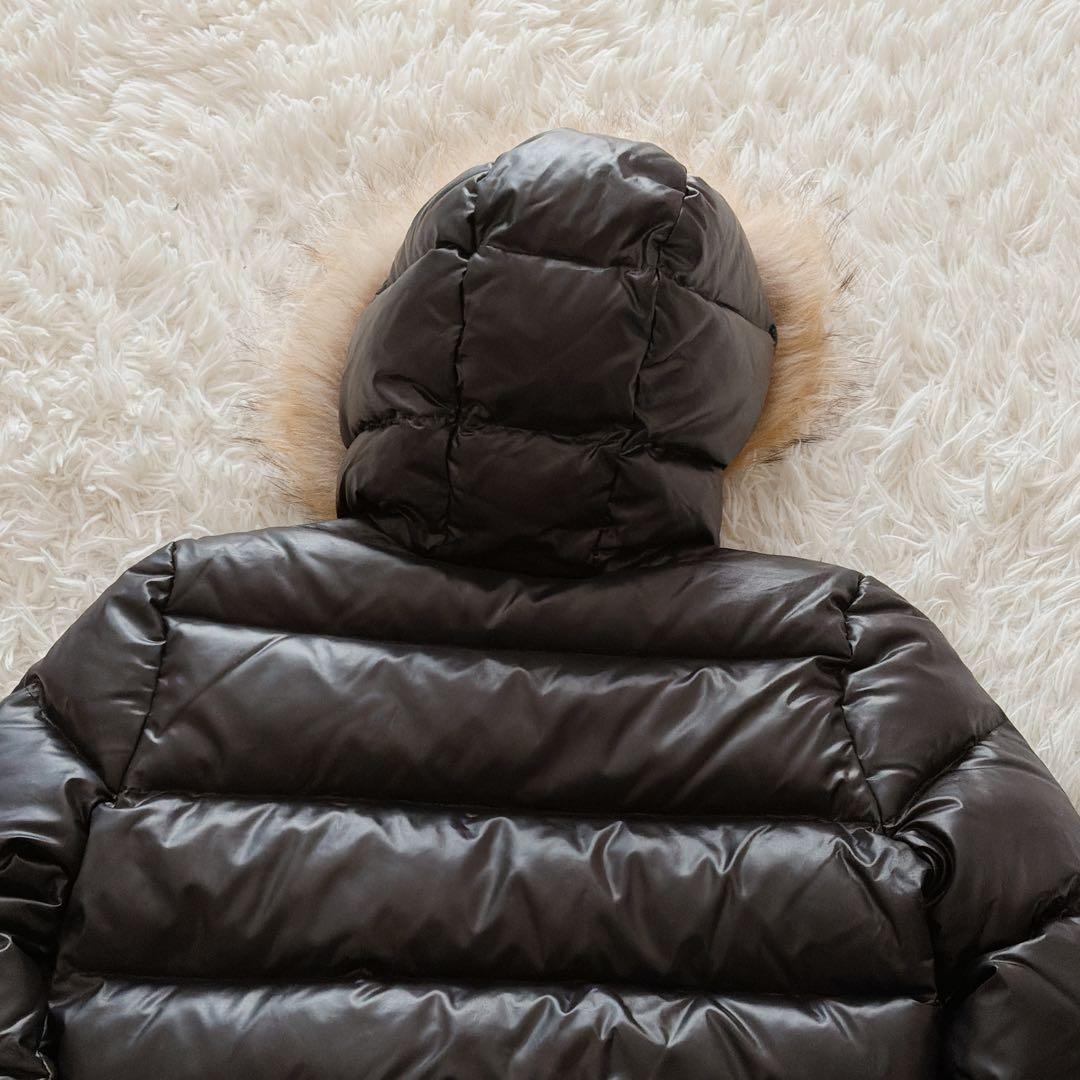 バーバリーブルーレーベル ラクーンファー ダウンジャケット ノバチェック 総柄