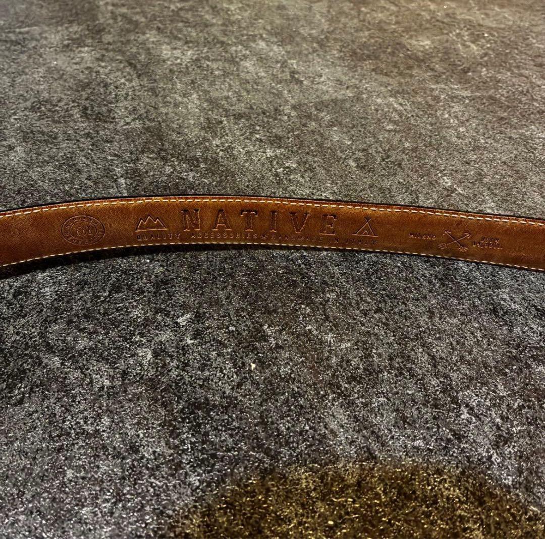 ADRIANO MENEGHETTI レザーベルト 95 ウエスタンベルト