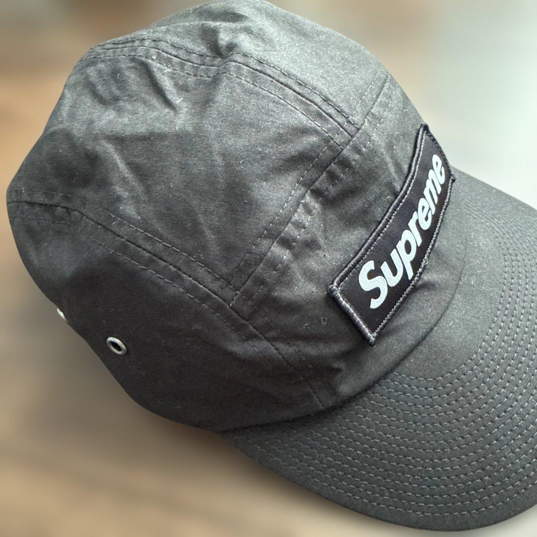 はやからSupreme 黒 6パネルキャップ
