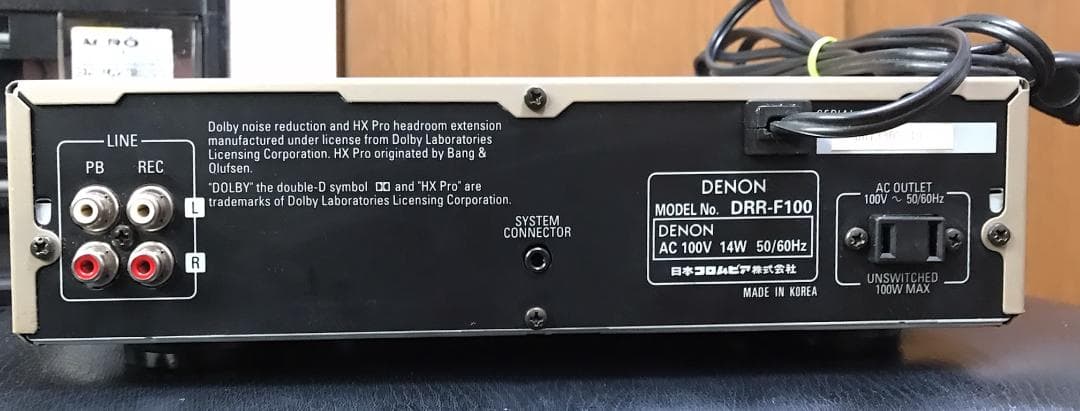 DENON DRR-F100 オートリバースカセットデッキ　音出し動作品