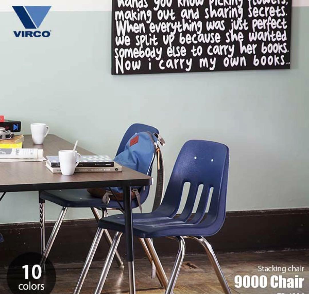 【希少】VIRCO ヴィンテージ スクールチェア アメリカ製 ブルーLA購入
